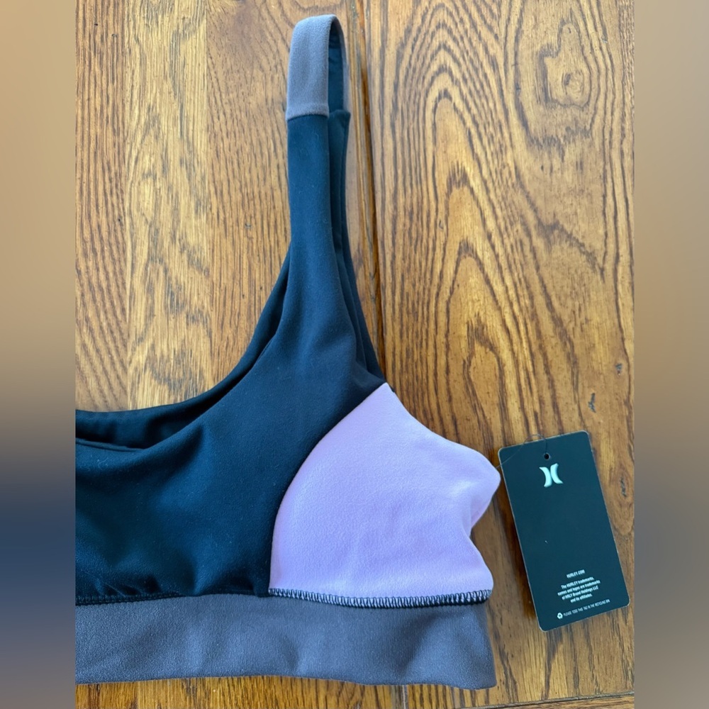 🆕 Hurley Black, Pink, Brown Sports Bra - Picture 4 of 7